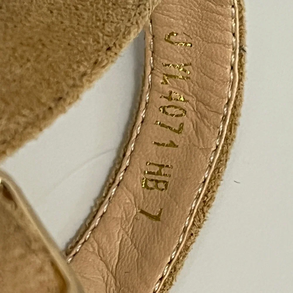 JOY IN LOVE Espadrille Wedge Sandals Women 7 Tan Solid Platform Summer Boho Heel